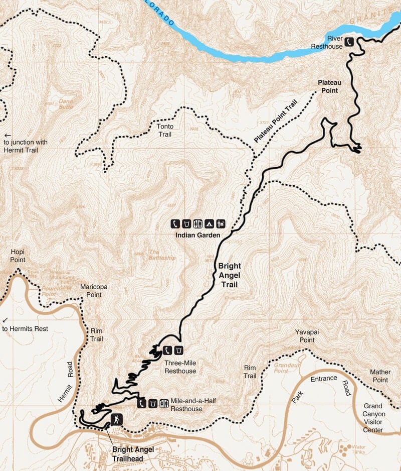 Bright Angel Trail Map