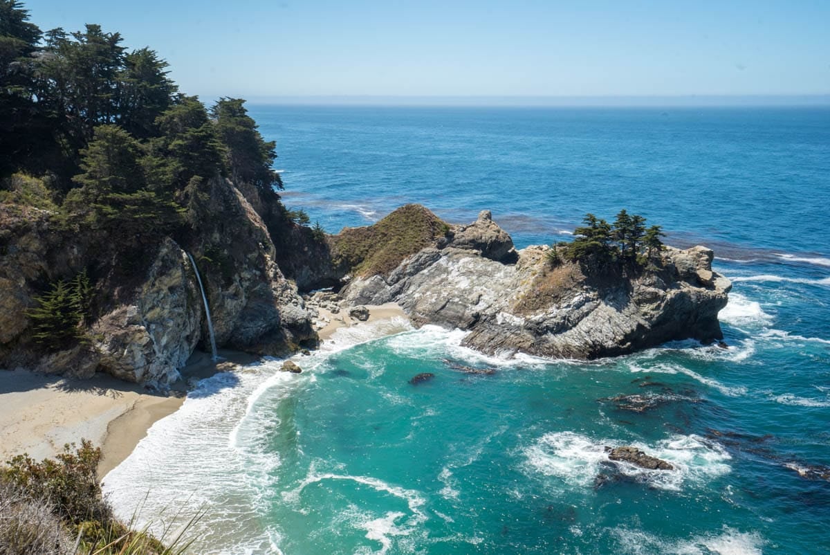 McWay Falls in Big Sur falling into the ocean