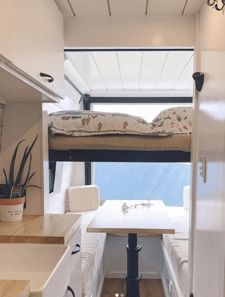 Bunk beds in a family campervan