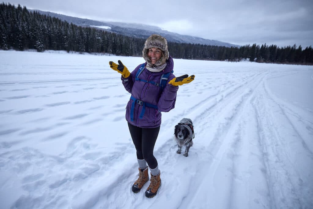 Women on a winter hike in Golden BC 