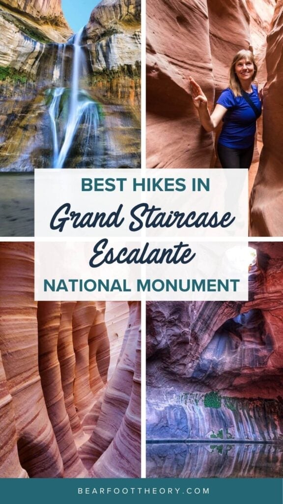 Image of the Golden Cathedral with the text "read on the blog: Escalante Utah - 5 amazing hikes in Southern Utah Canyon Country"