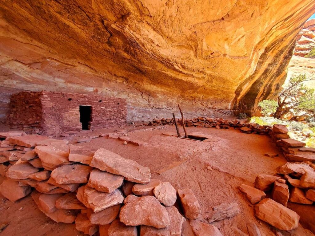 Open air kiva from Native American sight in Bears Ears National Monument in Utah