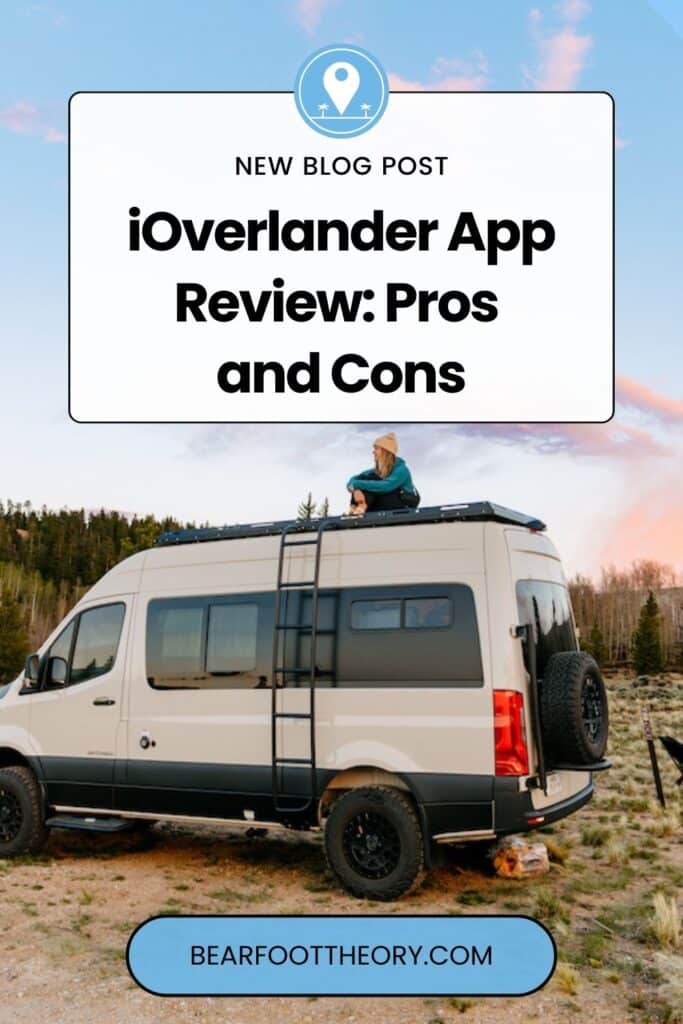 Pinterest image for an iOverlander Review article showing images of a camper van.