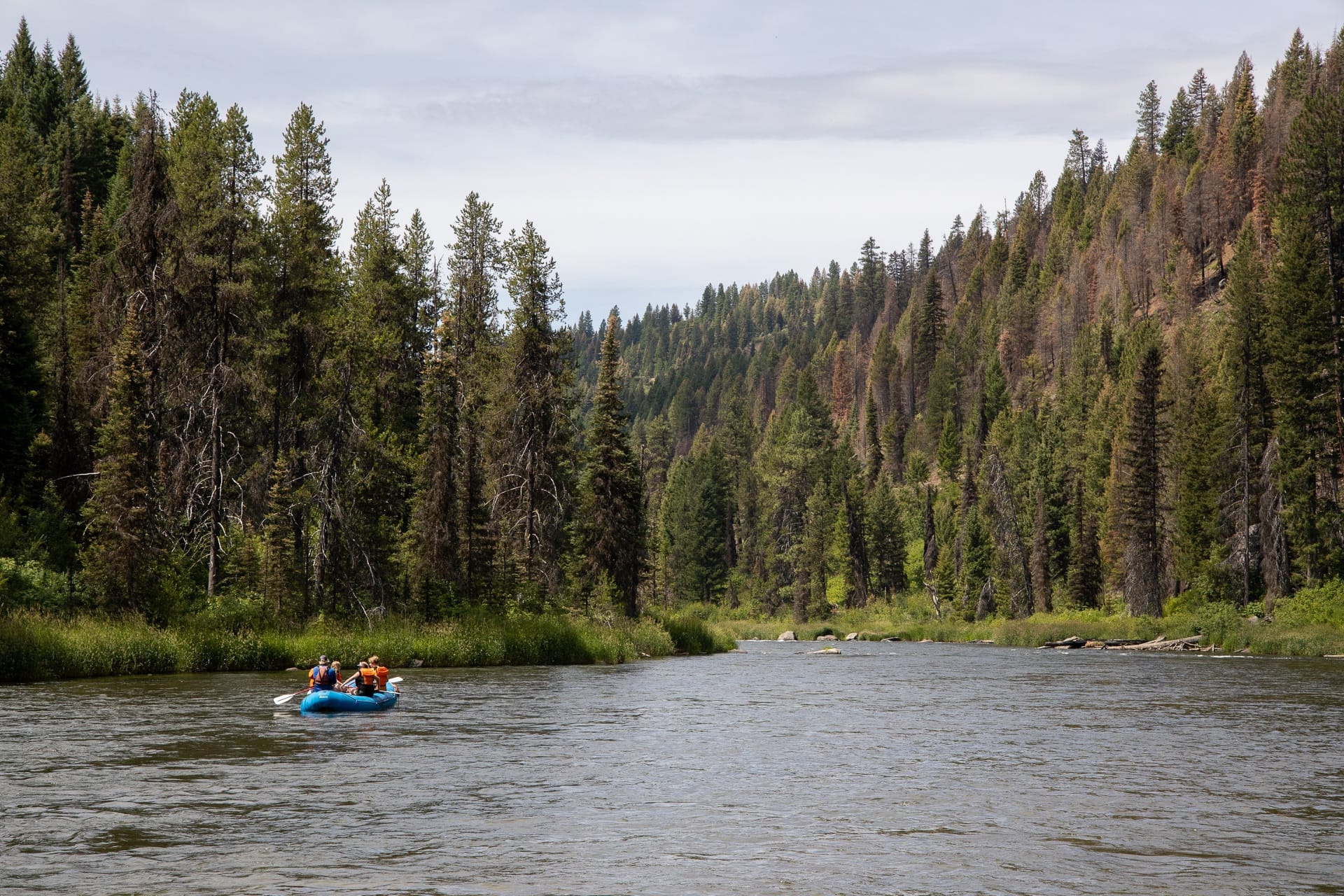 Raft on the Cabarton stretch of the payette river