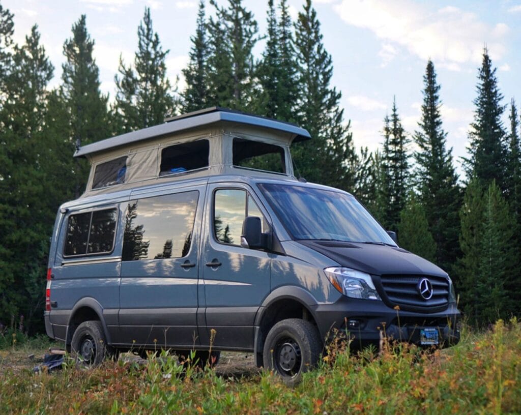 Pop top Sprinter camper van rental from Moterra
