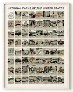 National Parks of the US scratch off poster