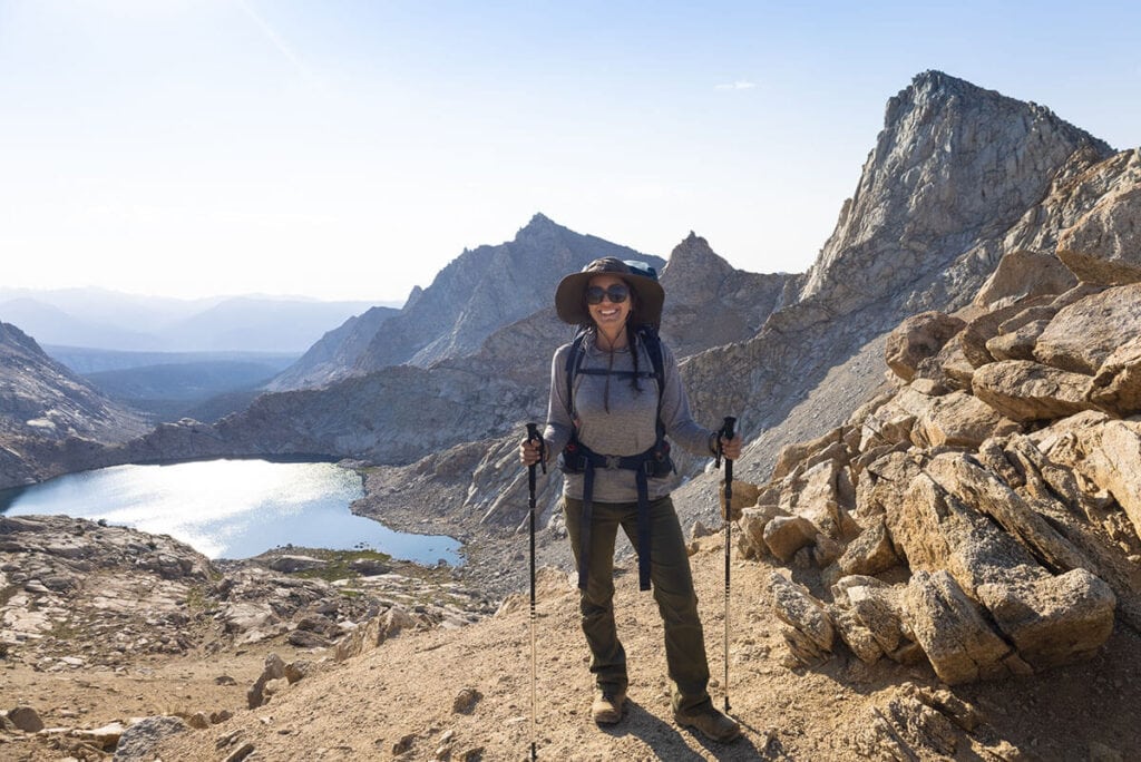 Linda backpacking in Sequoia National Park using the Black Diamond Distance Z trekking poles
