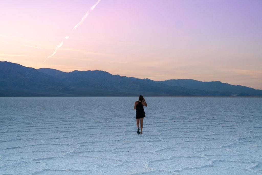 Kristen Bor in Badwater Basin in Death Valley national park