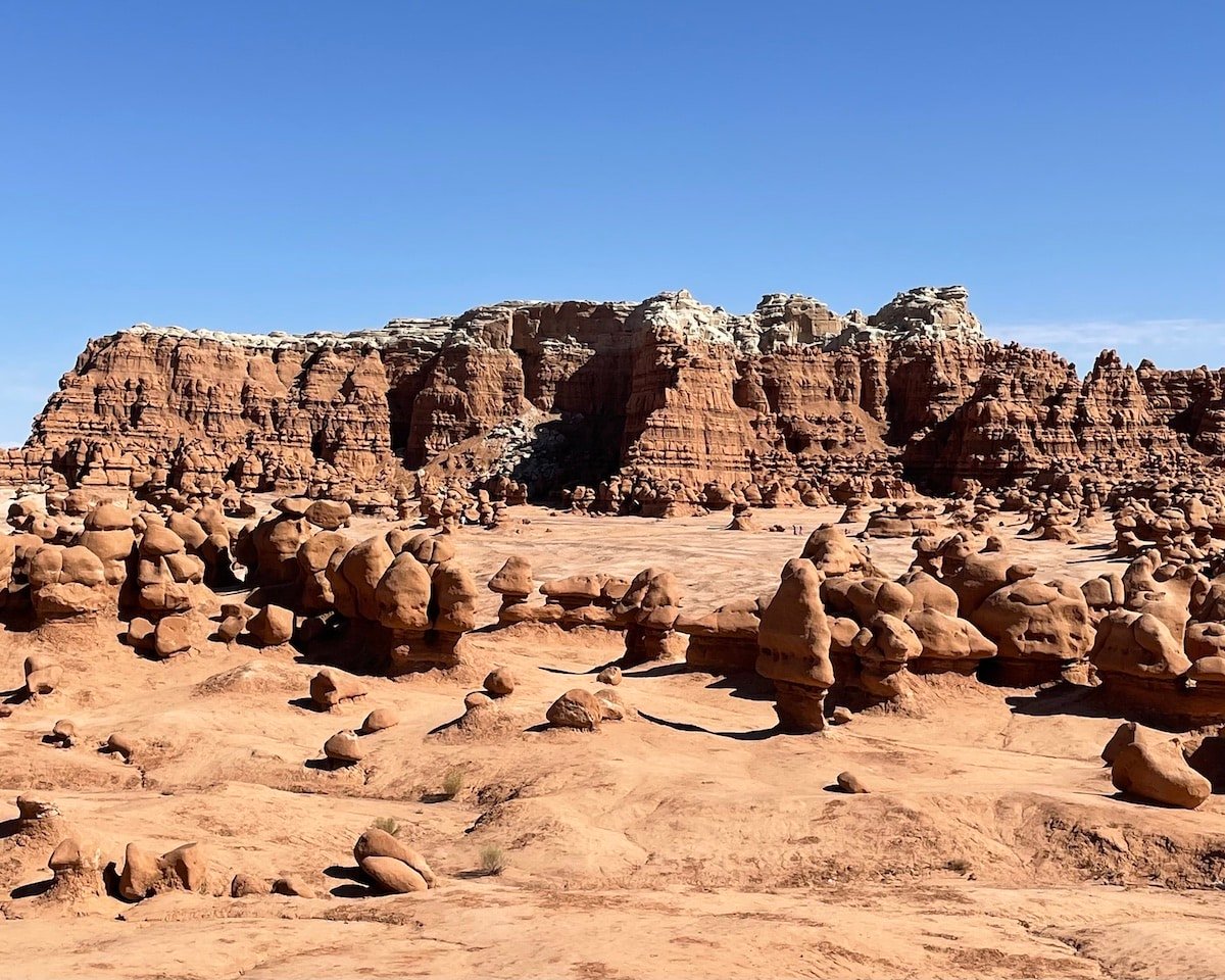 One of the trailless Valley of Goblins in Goblin Valley State Park in Utah