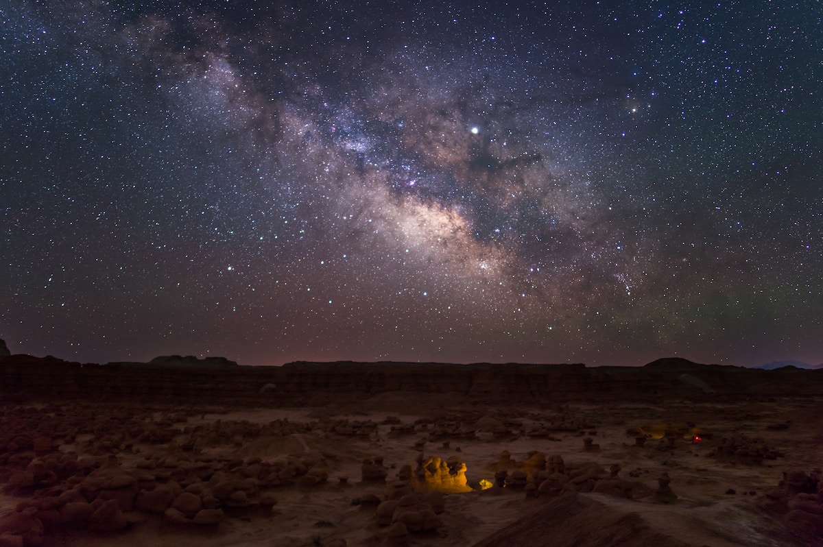 The Milky Way above Goblin Valley State Park in Utah