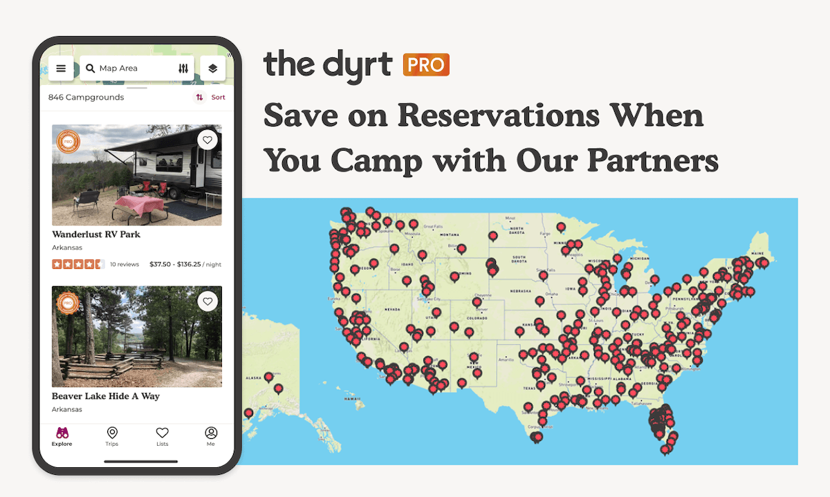 The Dyrt Pro Campground Discounts / Read the full review of The Dyrt here